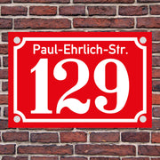 Hausnummer Hausnummernschild Hausschild Emaille Desgin alt, optional Befestigung