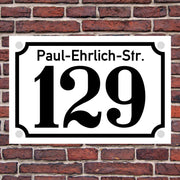 Hausnummer Hausnummernschild Hausschild Emaille Desgin alt, optional Befestigung