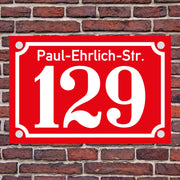 Hausnummer Hausnummernschild Hausschild Emaille Desgin alt, optional Befestigung