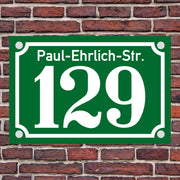Hausnummer Hausnummernschild Hausschild Emaille Desgin alt, optional Befestigung