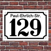 Hausnummer Hausnummernschild Hausschild Emaille Desgin alt, optional Befestigung