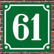 Hausnummer Hausnummernschild Hausschild in Emaille Design alt optl Abstandhalter