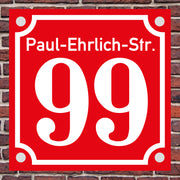 Hausnummer Hausnummernschild Hausschild in Emaille Design alt optl Abstandhalter