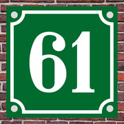 Hausnummer Hausnummernschild Hausschild in Emaille Design alt optl Abstandhalter