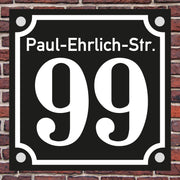 Hausnummer Hausnummernschild Hausschild in Emaille Design alt optl Abstandhalter