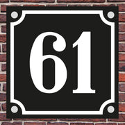 Hausnummer Hausnummernschild Hausschild in Emaille Design alt optl Abstandhalter