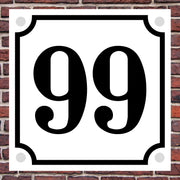Hausnummer Hausnummernschild Hausschild in Emaille Design alt optl Abstandhalter