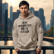 Hoodie mit Wunschtext personalisiert – Kapuzenpullover Unisex Herren Damen, Gesc