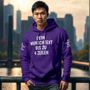 Hoodie mit Wunschtext personalisiert – Kapuzenpullover Unisex Herren Damen, Gesc
