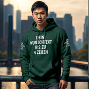 Hoodie mit Wunschtext personalisiert – Kapuzenpullover Unisex Herren Damen, Gesc