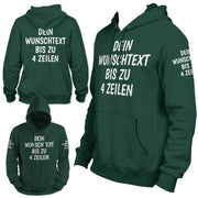 Hoodie mit Wunschtext personalisiert – Kapuzenpullover Unisex Herren Damen, Gesc