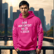 Hoodie mit Wunschtext personalisiert – Kapuzenpullover Unisex Herren Damen, Gesc