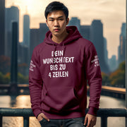Hoodie mit Wunschtext personalisiert – Kapuzenpullover Unisex Herren Damen, Gesc