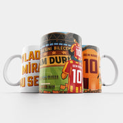 GS Tasse mit Wunschname für Gala Fans isim Geschenk sari kirmizi Kaffeetasse cay