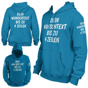 Hoodie mit Wunschtext personalisiert – Kapuzenpullover Unisex Herren Damen, Gesc