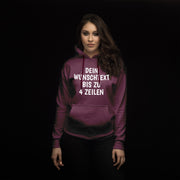 Hoodie mit Wunschtext personalisiert – Kapuzenpullover Unisex Herren Damen, Gesc