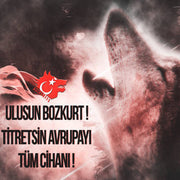 Bozkurt Türk T-Shirt Shirt Ne Mutlu Türküm Diyene Göktürk Herren Damen Flagge