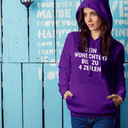 Hoodie mit Wunschtext personalisiert – Kapuzenpullover Unisex Herren Damen, Gesc