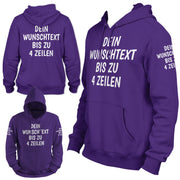 Hoodie mit Wunschtext personalisiert – Kapuzenpullover Unisex Herren Damen, Gesc