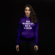 Hoodie mit Wunschtext personalisiert – Kapuzenpullover Unisex Herren Damen, Gesc