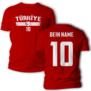 Türkei T-Shirt Trikot mit Türkiye Flagge mit Name Nr. em Geschenk Herren Damen