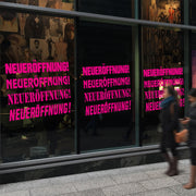 Neueröffnung Aufkleber Schaufensterbeschriftung Ladeneröffnung Werbung Laden Neu