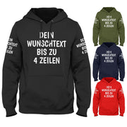 Hoodie mit Wunschtext personalisiert – Kapuzenpullover Unisex Herren Damen, Gesc