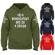 Hoodie mit Wunschtext personalisiert – Kapuzenpullover Unisex Herren Damen, Gesc