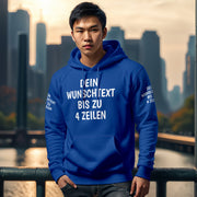 Hoodie mit Wunschtext personalisiert – Kapuzenpullover Unisex Herren Damen, Gesc