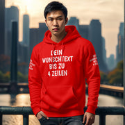 Hoodie mit Wunschtext personalisiert – Kapuzenpullover Unisex Herren Damen, Gesc