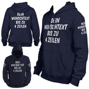 Hoodie mit Wunschtext personalisiert – Kapuzenpullover Unisex Herren Damen, Gesc