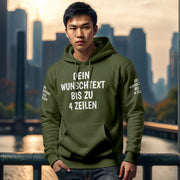 Hoodie mit Wunschtext personalisiert – Kapuzenpullover Unisex Herren Damen, Gesc