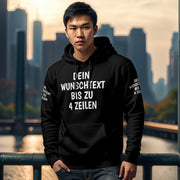 Hoodie mit Wunschtext personalisiert – Kapuzenpullover Unisex Herren Damen, Gesc