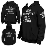 Hoodie mit Wunschtext personalisiert – Kapuzenpullover Unisex Herren Damen, Gesc