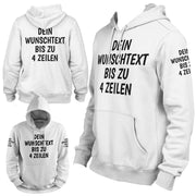 Hoodie mit Wunschtext personalisiert – Kapuzenpullover Unisex Herren Damen, Gesc
