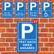 Parkplatzschild Parkschild Parken Parkschilder mit Wunschtext Aufkleber Hinweis