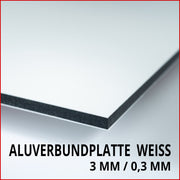 Aluverbundplatte Weiß 3 mm bond Aluminium + Kunststoff Alu Verbundplatte PE-Kern