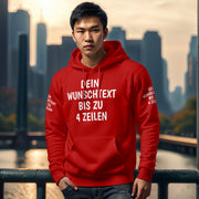 Hoodie mit Wunschtext personalisiert – Kapuzenpullover Unisex Herren Damen, Gesc