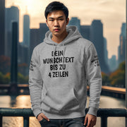 Hoodie mit Wunschtext personalisiert – Kapuzenpullover Unisex Herren Damen, Gesc