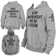 Hoodie mit Wunschtext personalisiert – Kapuzenpullover Unisex Herren Damen, Gesc