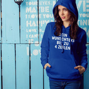 Hoodie mit Wunschtext personalisiert – Kapuzenpullover Unisex Herren Damen, Gesc