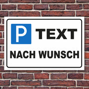PARKPLATZSCHILD MIT WUNSCHTEXT PARKPLATZ PARKSCHILDER 3 FORMATE TEXT NACH WUNSCH