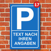 Parkplatzschild Parkschild Parken Parkschilder mit Wunschtext Aufkleber Hinweis