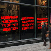 Neueröffnung Aufkleber Schaufensterbeschriftung Ladeneröffnung Werbung Laden