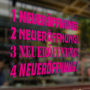 Neueröffnung Aufkleber Schaufensterbeschriftung Ladeneröffnung Werbung Laden