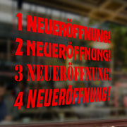 Neueröffnung Aufkleber Schaufensterbeschriftung Ladeneröffnung Werbung Laden
