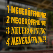 Neueröffnung Aufkleber Schaufensterbeschriftung Ladeneröffnung Werbung Laden