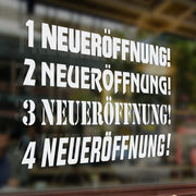 Neueröffnung Aufkleber Schaufensterbeschriftung Ladeneröffnung Werbung Laden