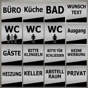 Türschilder Hinweisschilder Türschild in Edelstahl-Look 20x20 cm + Abstandhalter
