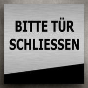 Türschilder Hinweisschilder Türschild in Edelstahl-Look 20x20 cm + Abstandhalter